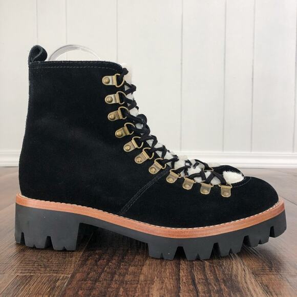 Jeffrey Campbell Sherpa Combat Platform Lace Up Boot Lug Sole Size 10 Black - Picture 16 of 16